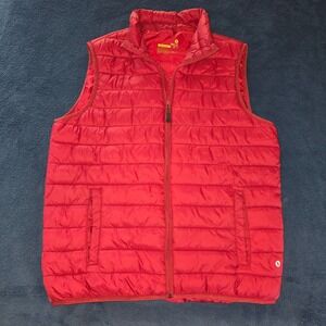 Xersion Red Packable Puffer Vest Mens Medium Full Zip Quilted Lightweight